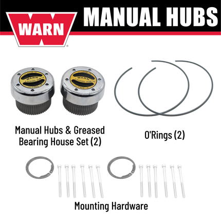 WARN 38826 Premium Manual Locking Hubs for Dana 50 & 60 Series Axles – 30-Spline, Internal Mount, Chrome Finish – Heavy-Duty All-Metal Construction – Set of 2