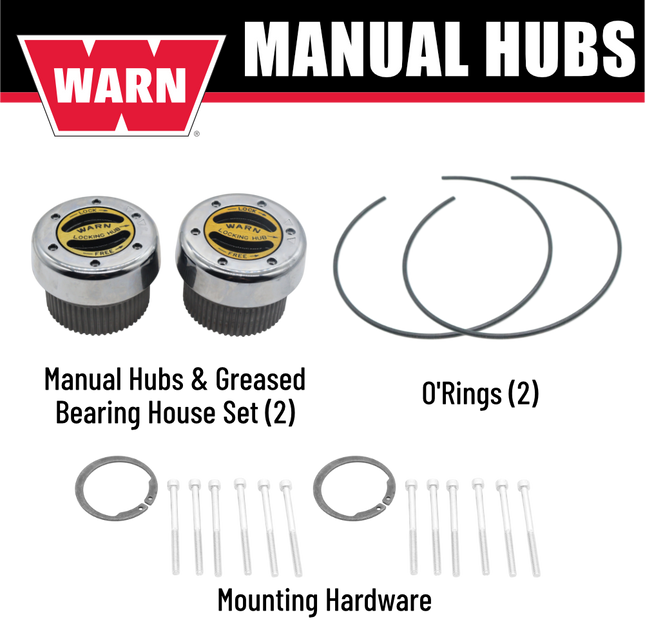WARN 38826 Premium Manual Locking Hubs for Dana 50 & 60 Series Axles – 30-Spline, Internal Mount, Chrome Finish – Heavy-Duty All-Metal Construction – Set of 2