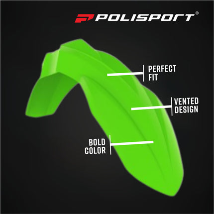 Polisport MX Plastic Restyling Kit – Fits Kawasaki KX450F 2019–2023 – Modern 24?Style Bodywork with Fenders, Radiator Scoops, Side Panels, Number Plate & Fork Guards – Green