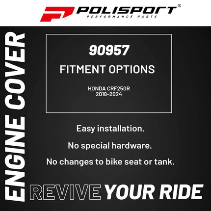 Polisport Clutch and Ignition Cover Protector Kit (Black) - Compatible with Honda CRF250R (2018-2024)
