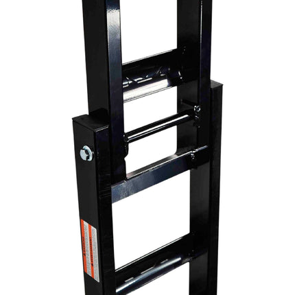 Matrix Concepts A7 Aluminum Ramp - Black | 7.5 ft Folding Loading Ramp | 750 lb Capacity for Motorcycle, ATV, UTV | Heavy-Duty 6061 Aircraft Aluminum | Rubber-Tipped & Safety Straps