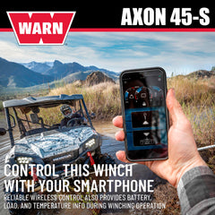 WARN AXON 45-S Powersport Winch – 4,500 lb Pulling Capacity, Synthetic Rope, Advanced Sealed Motor, IP68 Waterproof, All-Metal Gear Train for ATV/UTV Recovery, Trail Riding & Utility Work