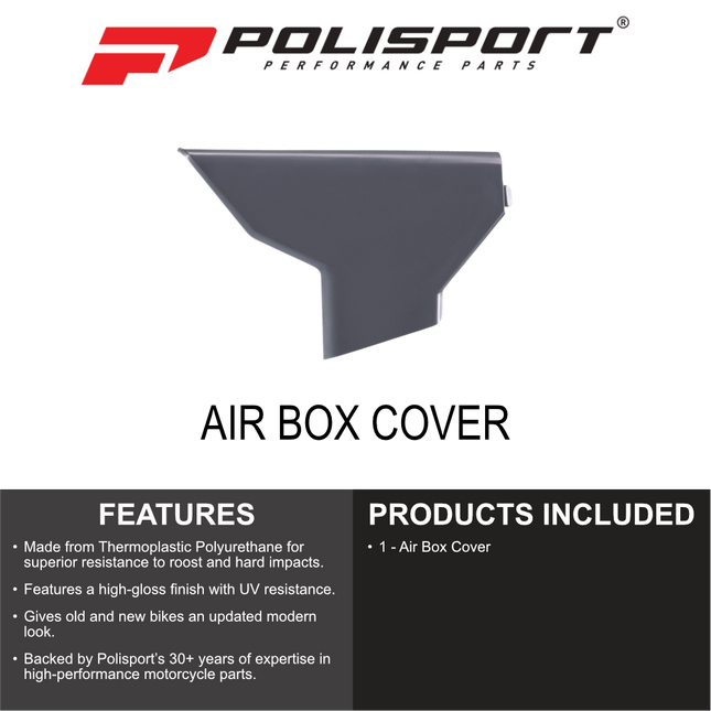 Polisport 8611800003 AirBox Cover for Husqvarna TC/FC 2025+ & TE/FE 2026+ – Nardo Grey – OEM-Style Replica Plastic with Durable Gloss Finish Perfect Factory Fit Impact Resistant