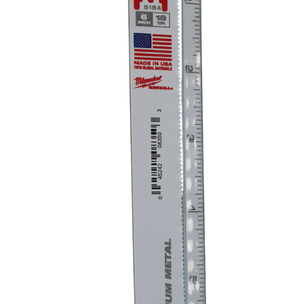 Milwaukee Tool 48-01-7184 Bi-Metal with Cobalt 18 TPI Reciprocating Saw Blade 6 Inch