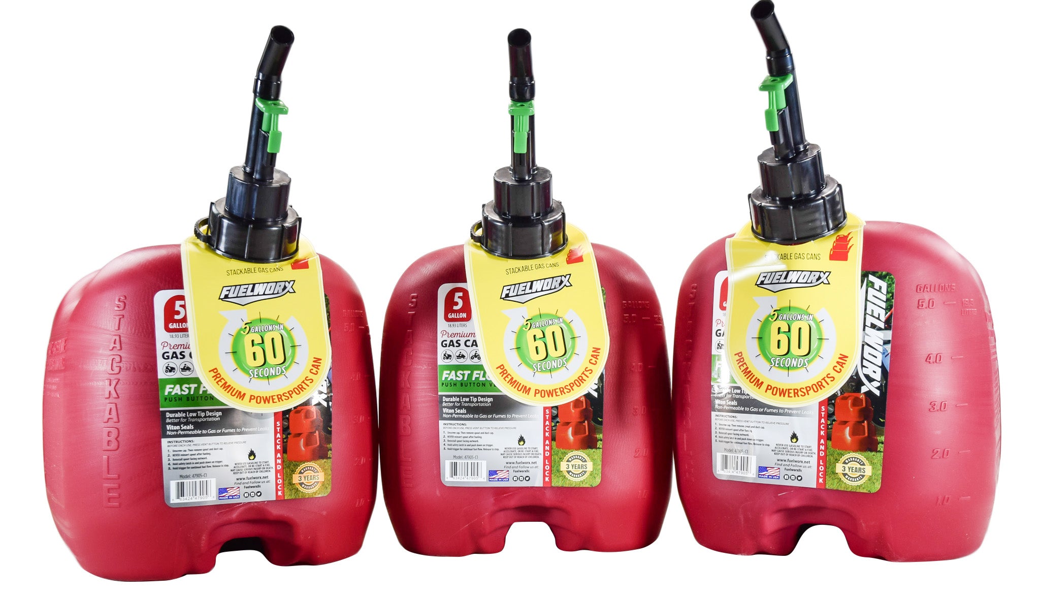 Fuelworx-Red-5-Gallon-Stackable-Fast-Pour-Gas-Fuel-Can-CARB-Compliant-Made-in-The-USA-5-Gallon-Gas-Can-3-Pack-image-1