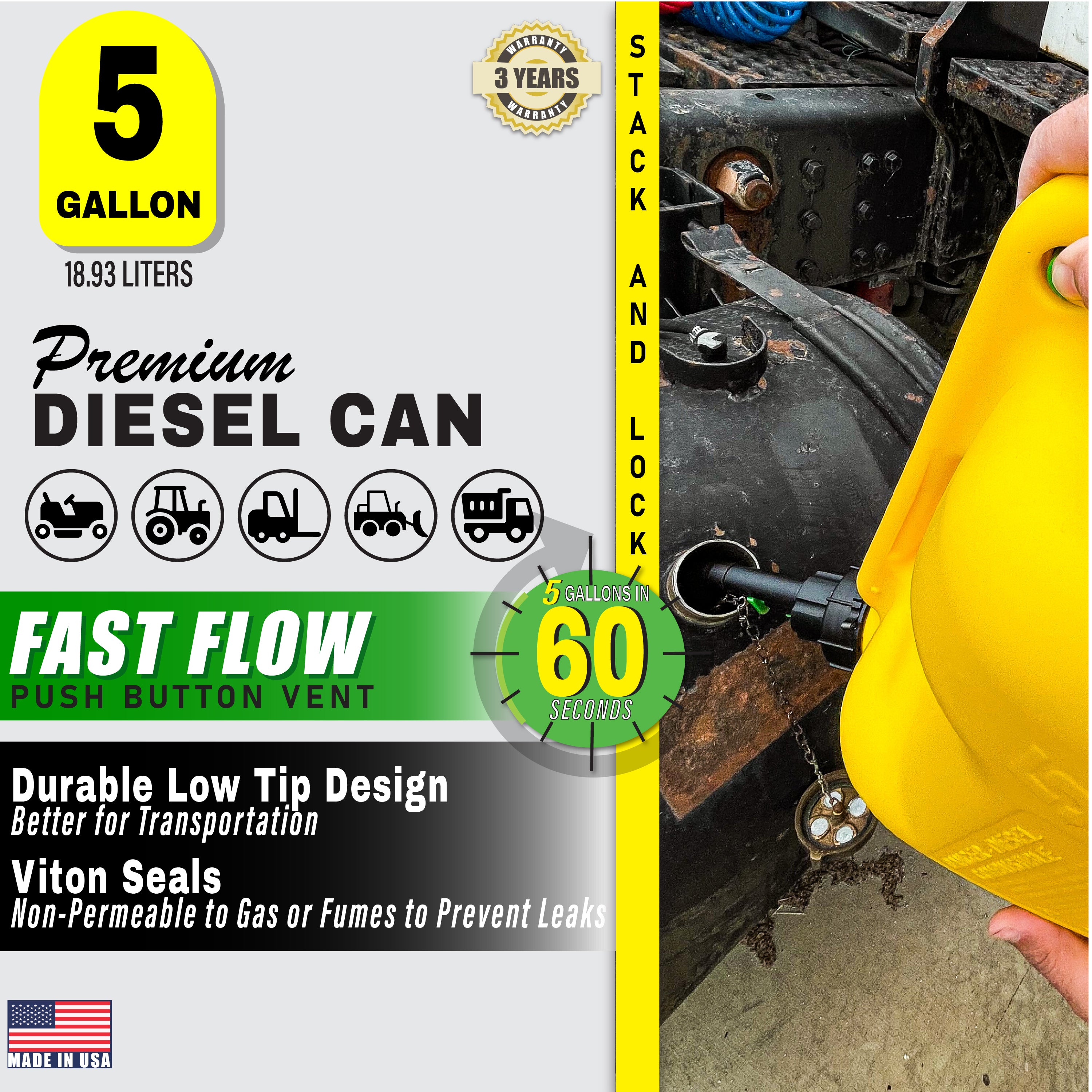 Fuelworx-Yellow-5-Gallon-Stackable-Fast-Pour-Diesel-Fuel-Cans-CARB-Compliant-Made-in-The-USA-5-Gallon-Diesel-Cans-2-Pack-image-4