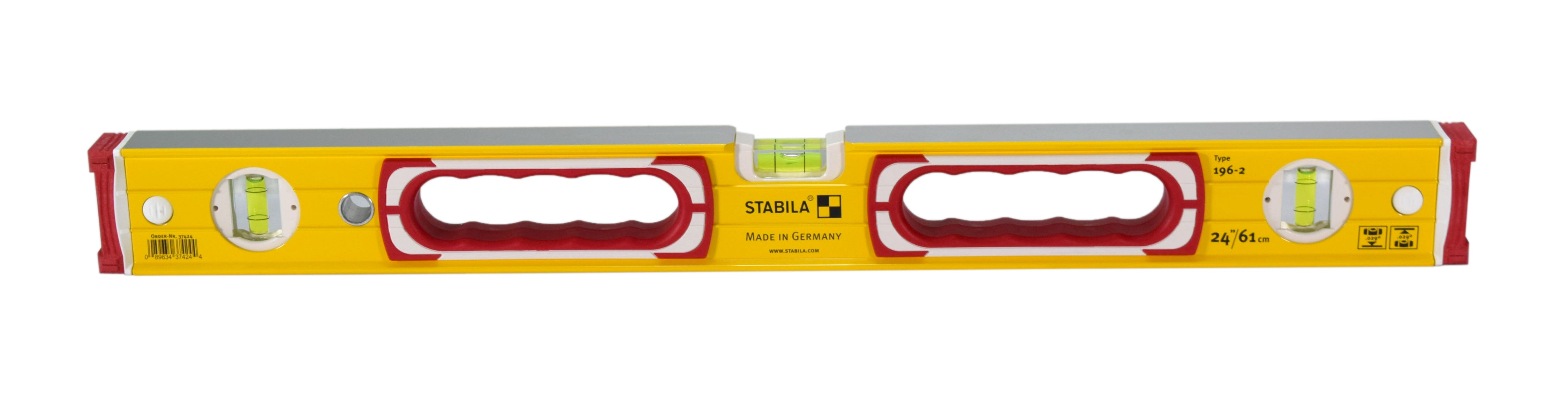 Stabila-37424-24-Heavy-Duty-Aluminum-Builders-Level-with-Shock-Absorbing-Caps-image-1