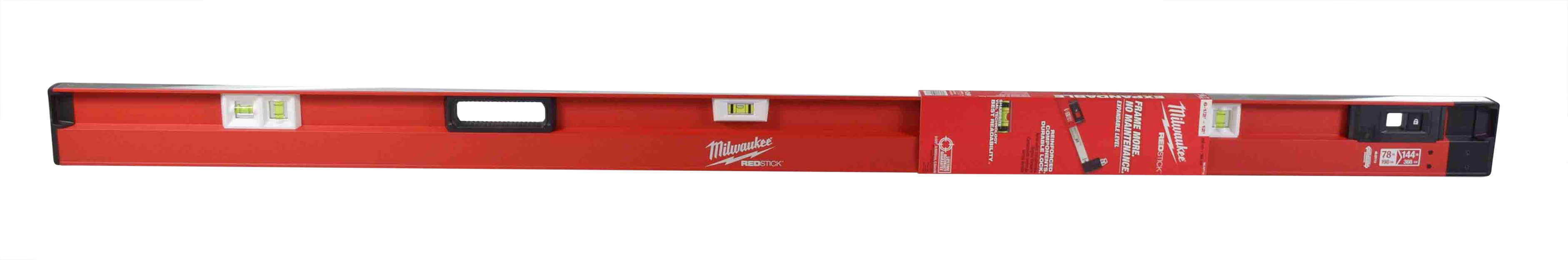 Milwaukee-MLXP712-78-144-REDSTICK-Expandable-3-Vial-Aluminum-Plate-Level-image-1